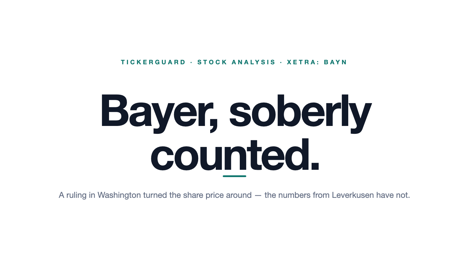 Bayer: The Share Price Nearly Doubled — and the Settlement Behind It Still Lacks Final Approval