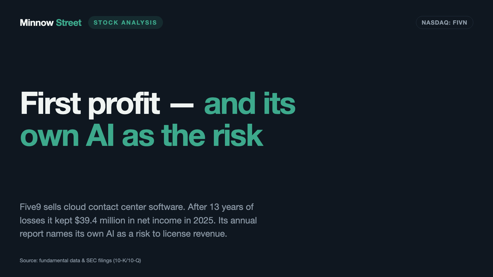 Five9: The First Profit in 13 Years — and the AI That Eats Its Own Revenue
