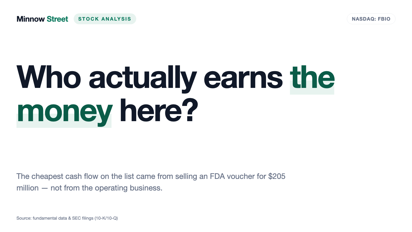 Fortress Biotech: $205 Million for a Regulatory Voucher — and the Question of Who Owns the Money