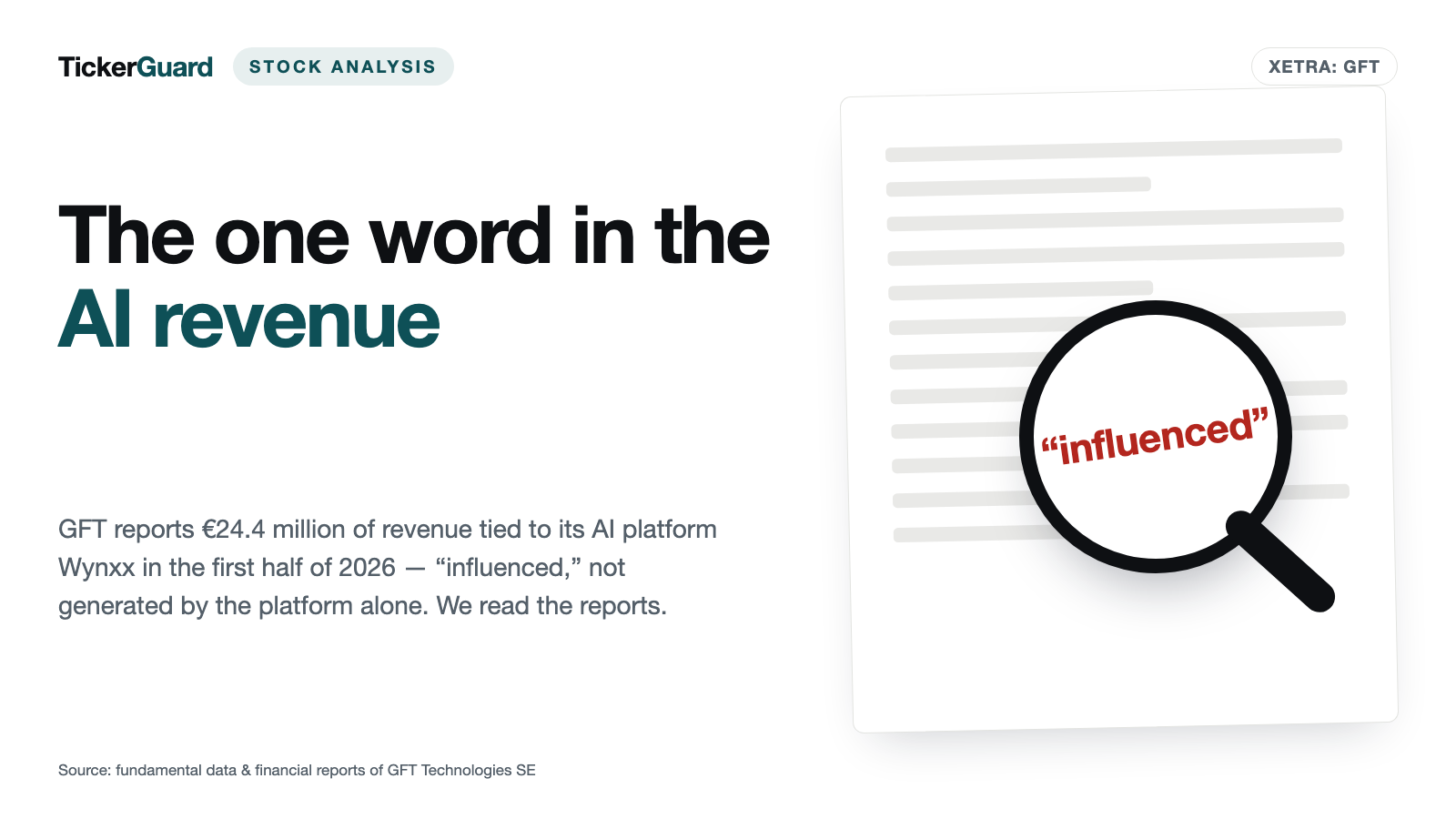 GFT Technologies: The market celebrates AI — the report says “influenced”