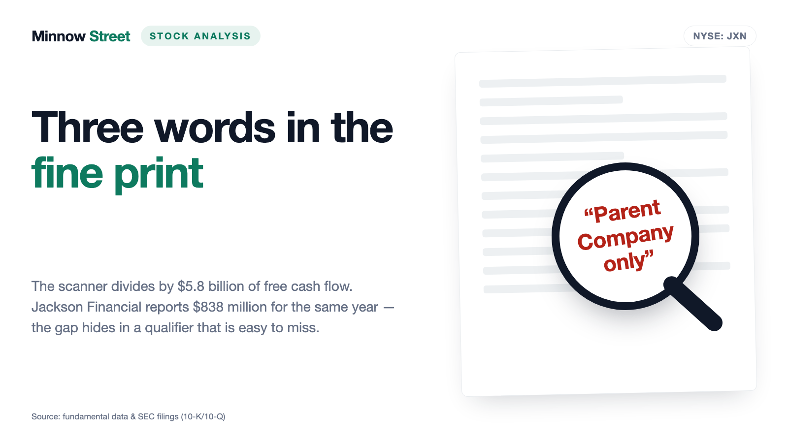 Jackson Financial: $5.8 billion of cash flow — and $12 million where the dividend comes from