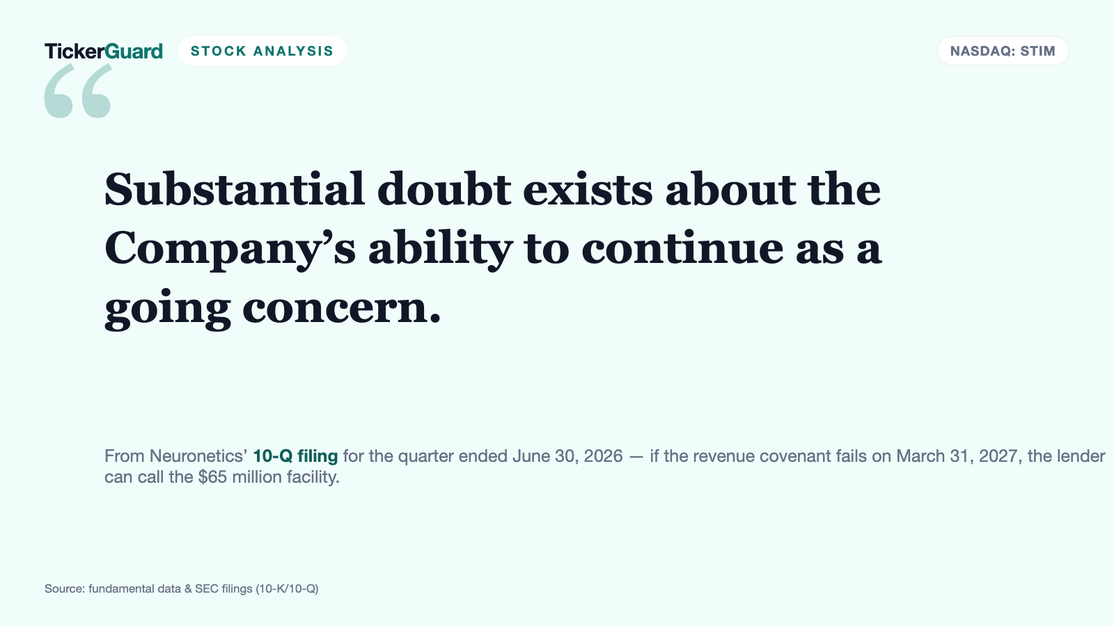 Neuronetics: The Loss Is Shrinking — But the Fine Print Says “Going Concern”