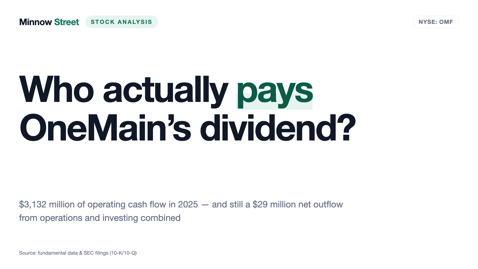 OneMain Holdings: $3.1 Billion of Free Cash Flow — and a $29 Million Outflow