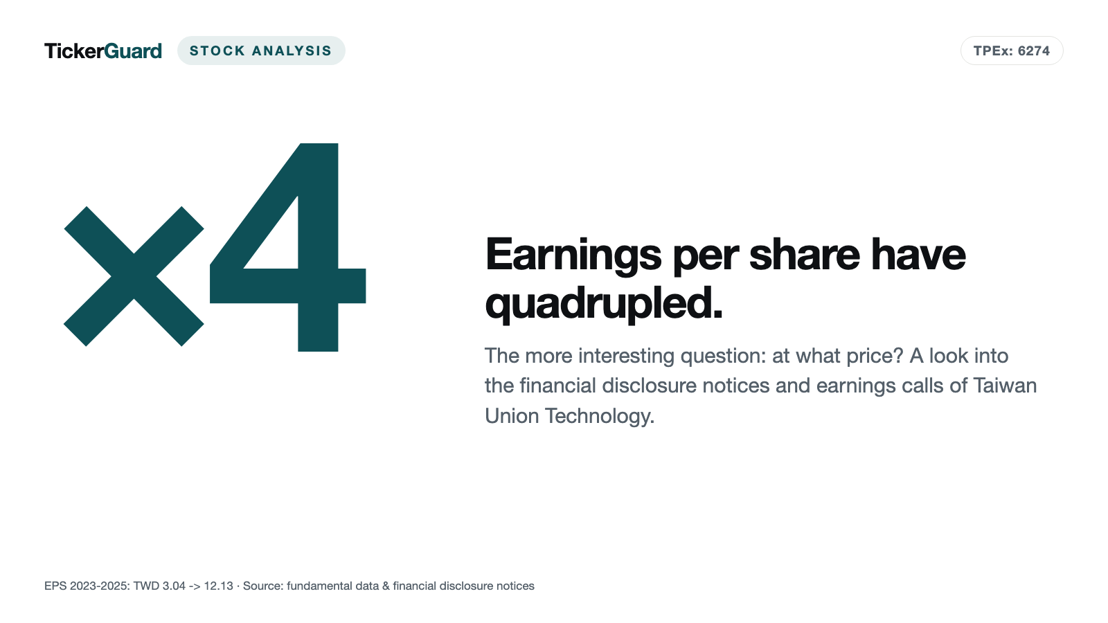 Taiwan Union Technology: A Price-Earnings Ratio With Two Faces