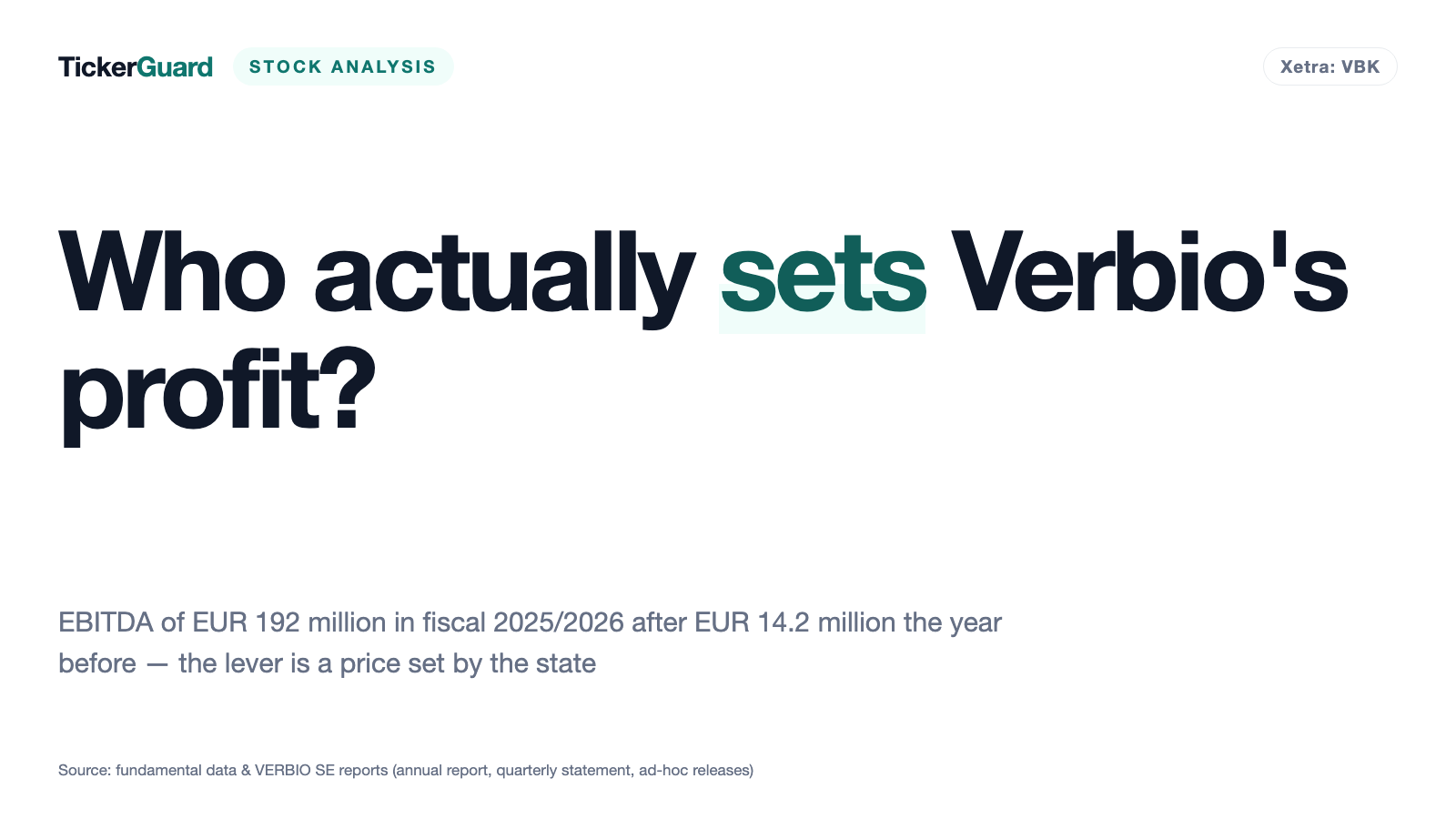 Verbio stock: EUR 192 million in EBITDA — and the credit does not belong to management